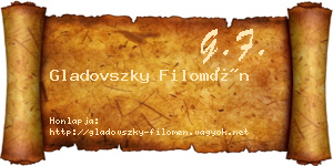 Gladovszky Filomén névjegykártya